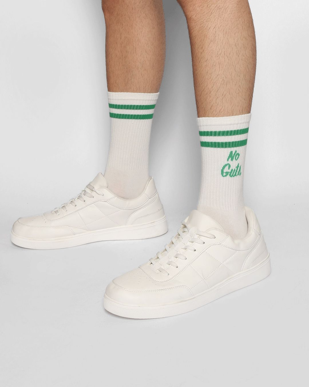 No Guts No Glory Socks (White/Green)