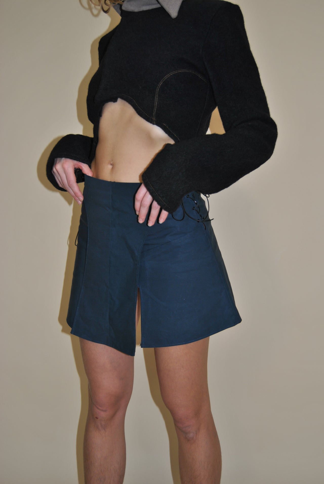 Upcycled Oilskin Mini Skirt