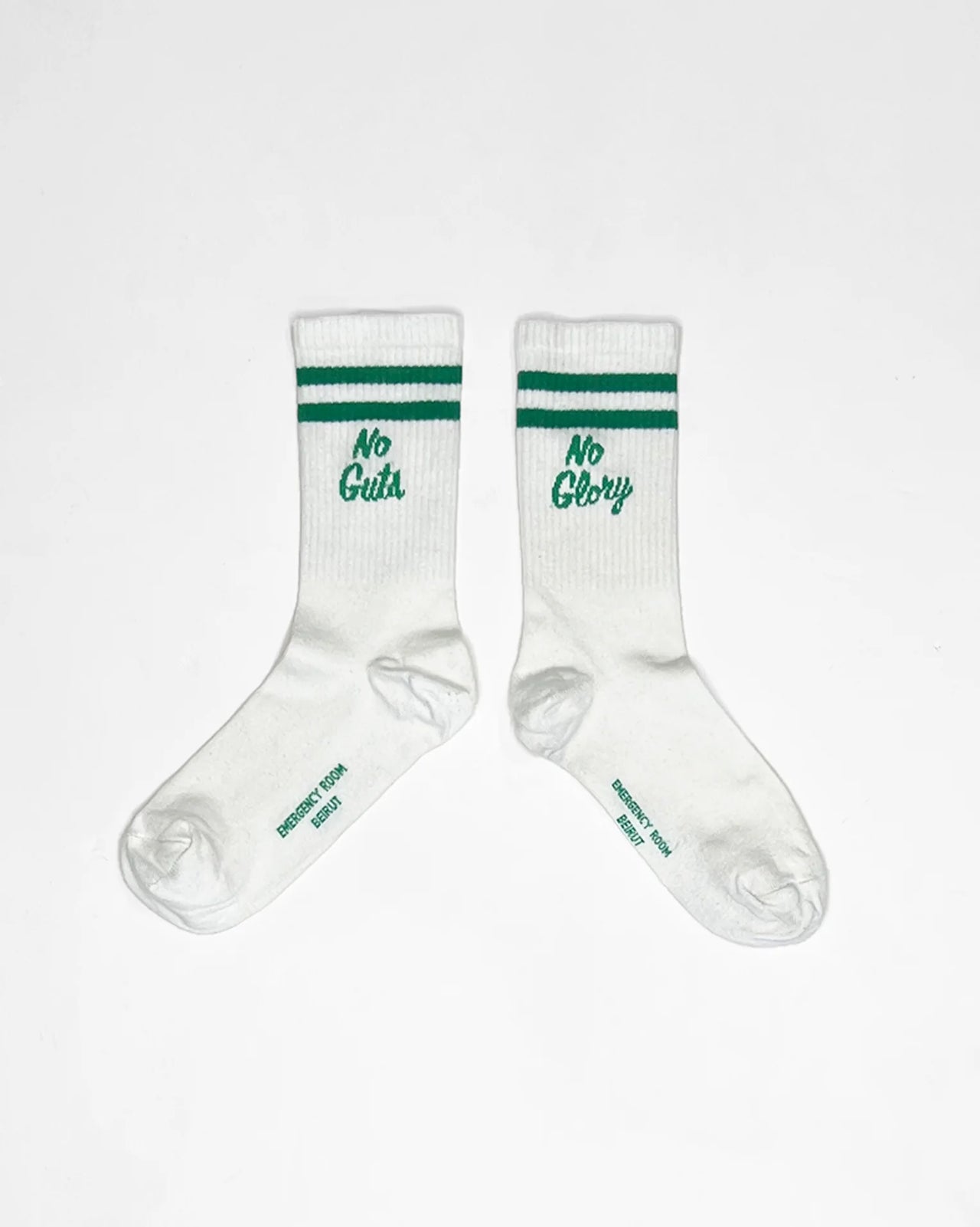 No Guts No Glory Socks (White/Green)