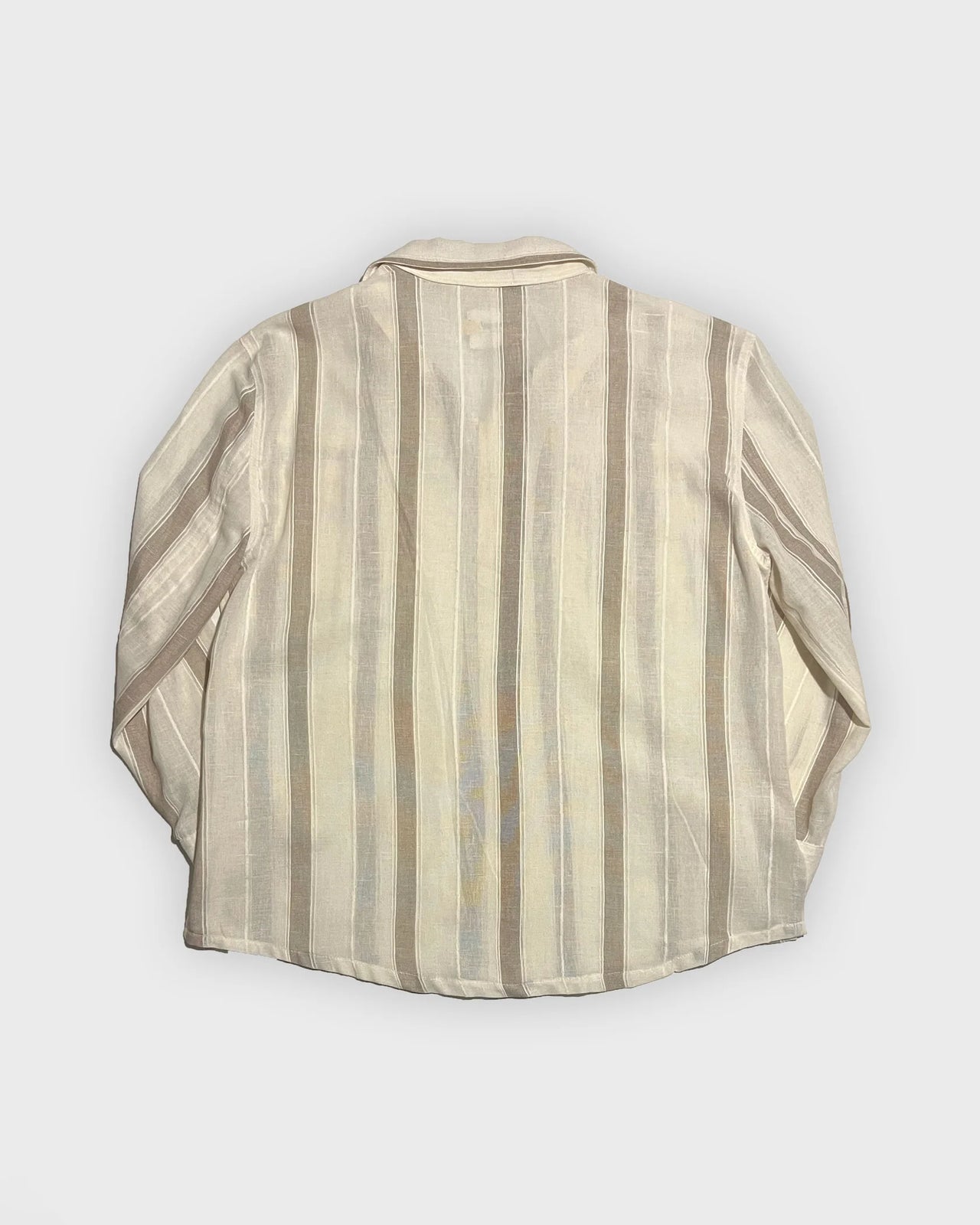 Linen Shirt (Beige Stripe)