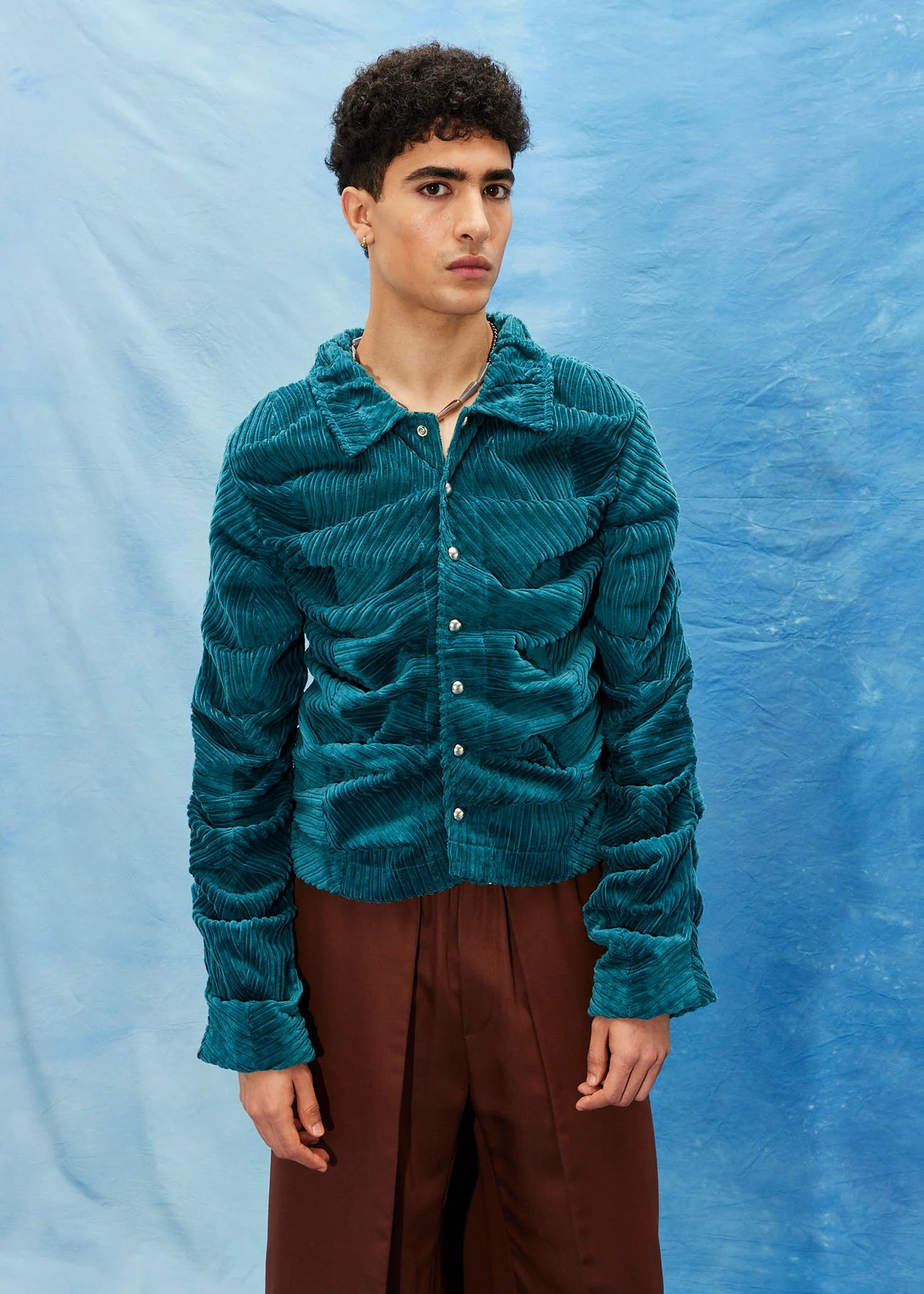 Teal Coiled Corduroy Jacket