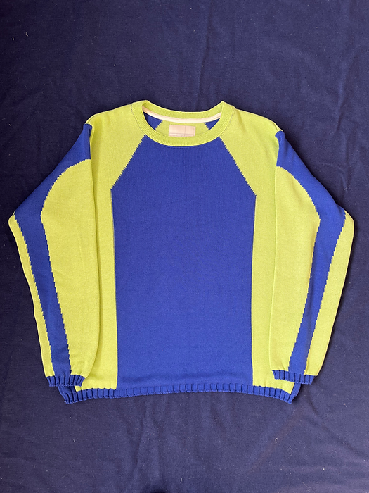 Racer Sweater (Blue/Lime)