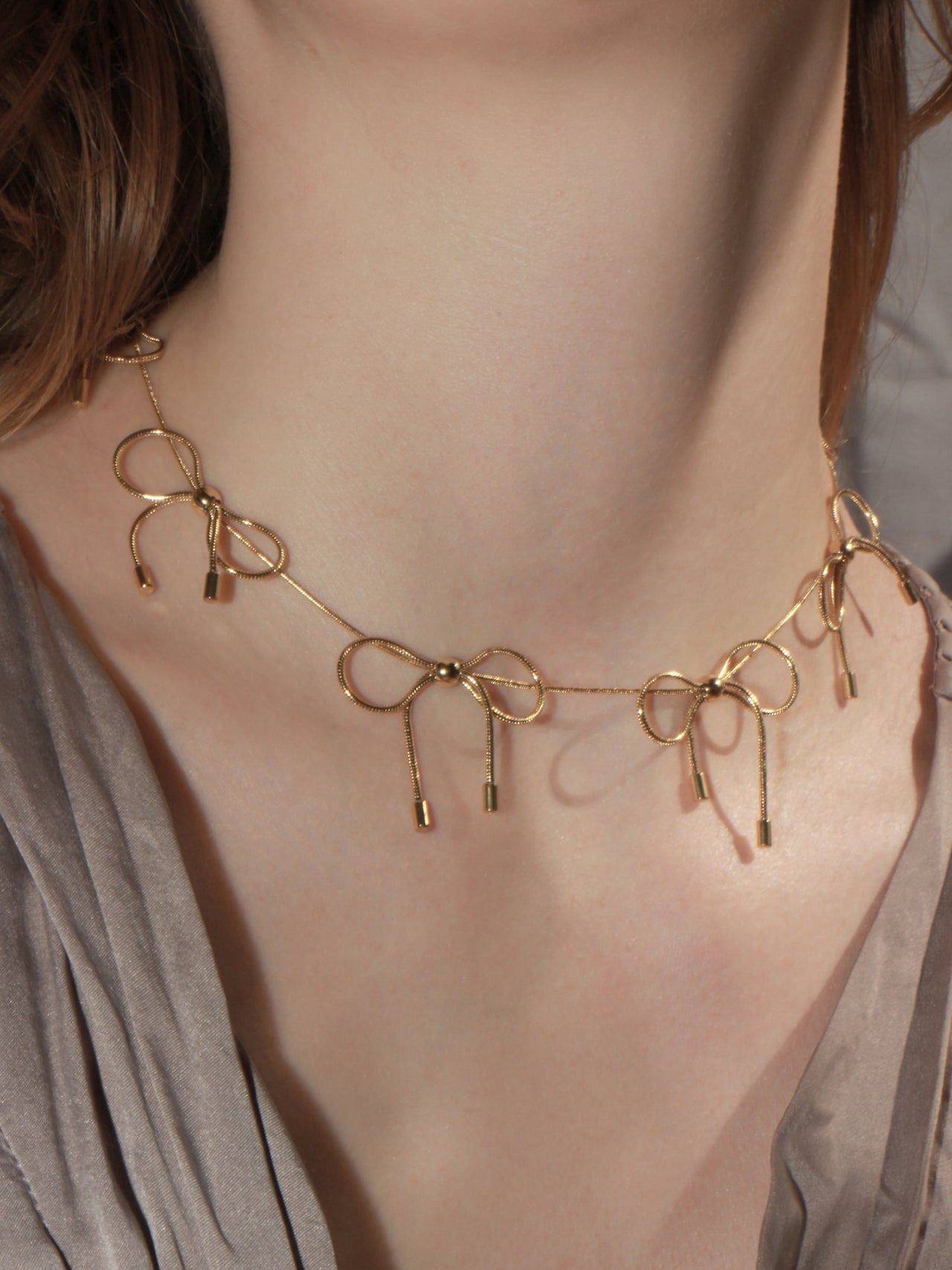 Bow Necklace (Gold)