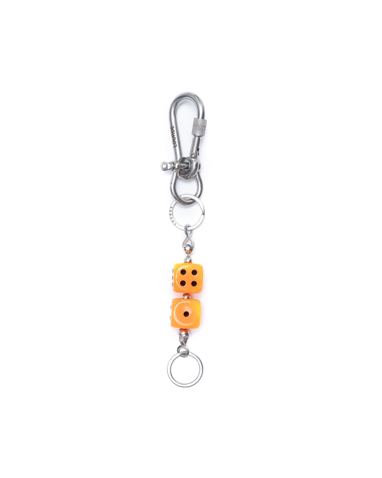 Chunky Dice Key Chain (Orange/Yellow)