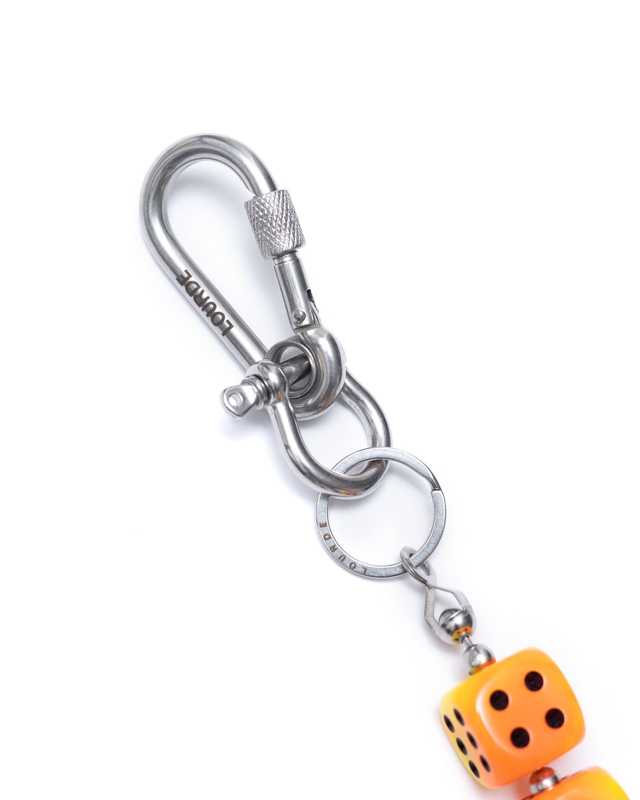 Chunky Dice Key Chain (Orange/Yellow)