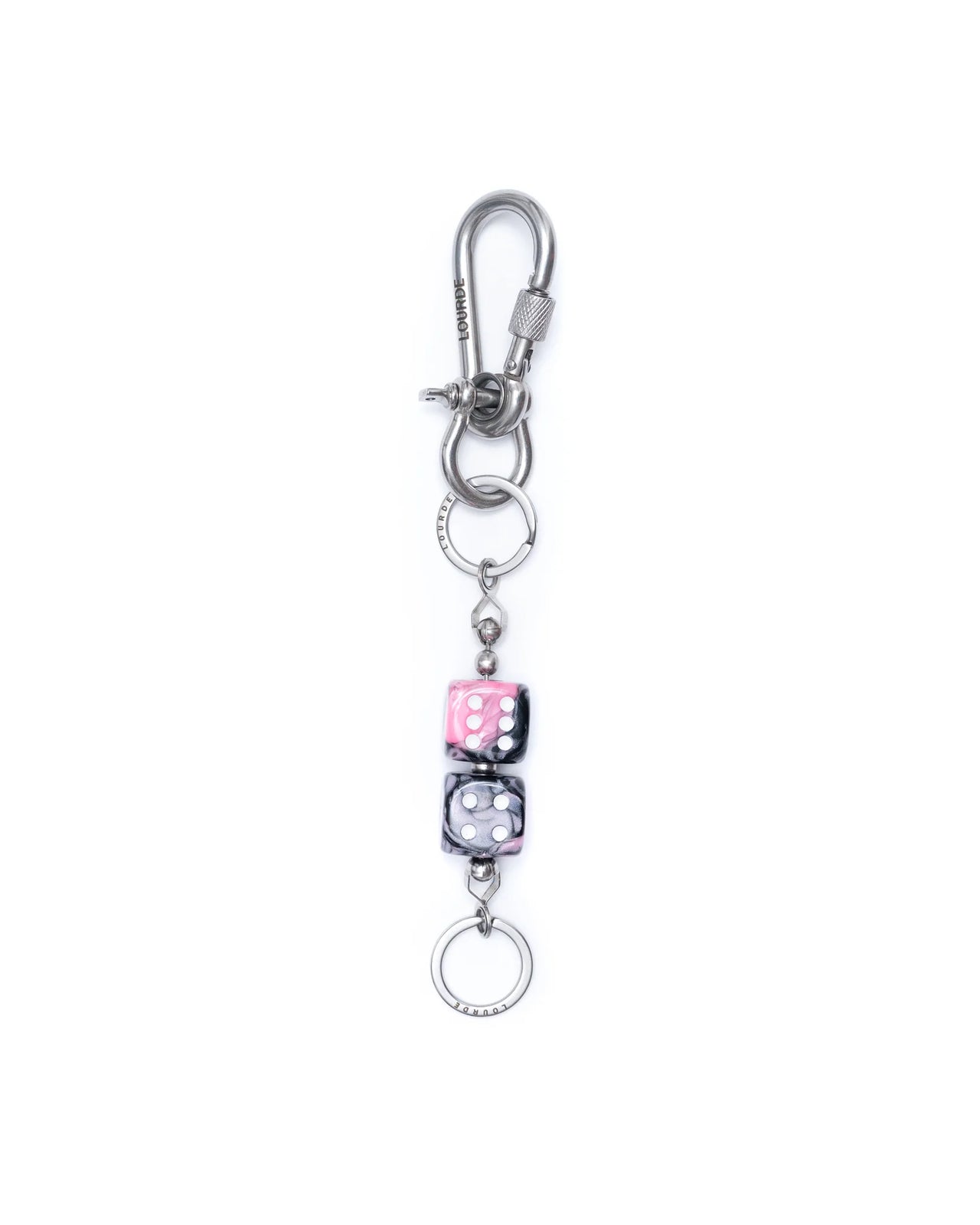 Chunky Dice Key Chain (Pink/Black)